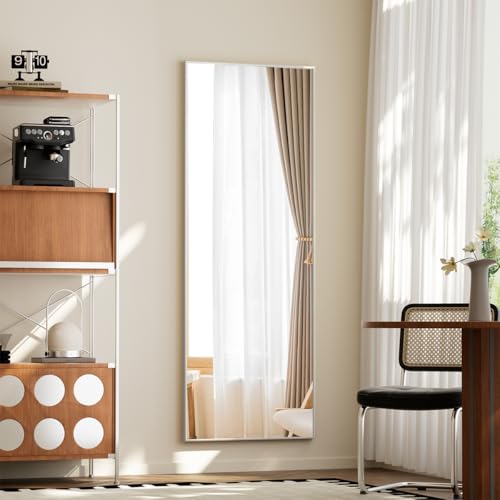56"x21" Black Full Length Mirror with Stand J763706