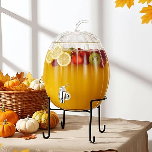 1.3 Gallon Glass Beverage Dispenser with Stand and Spigot N8650