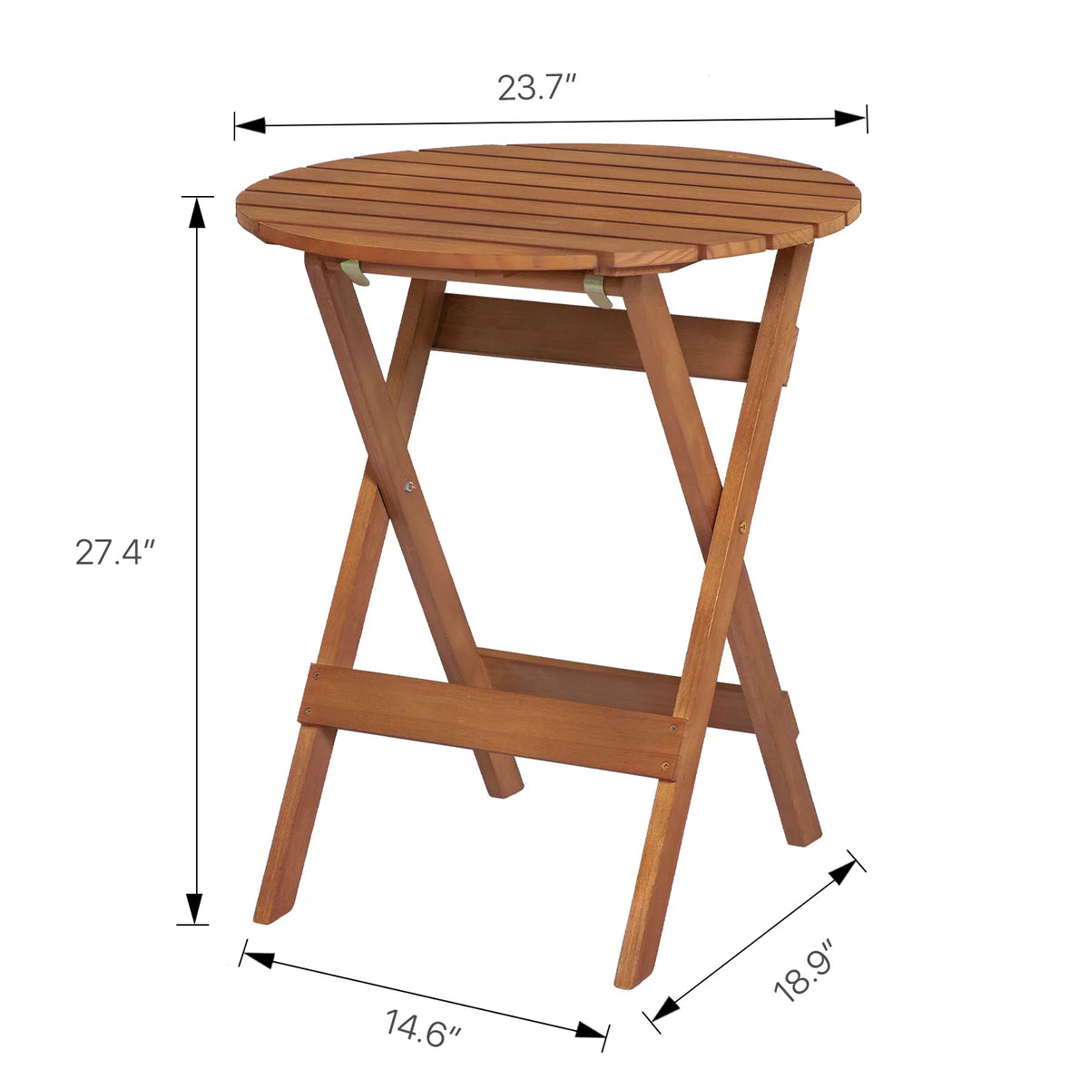 Wood 3 Pieces Foldable Patio Coffee Table and Stools Set W5579