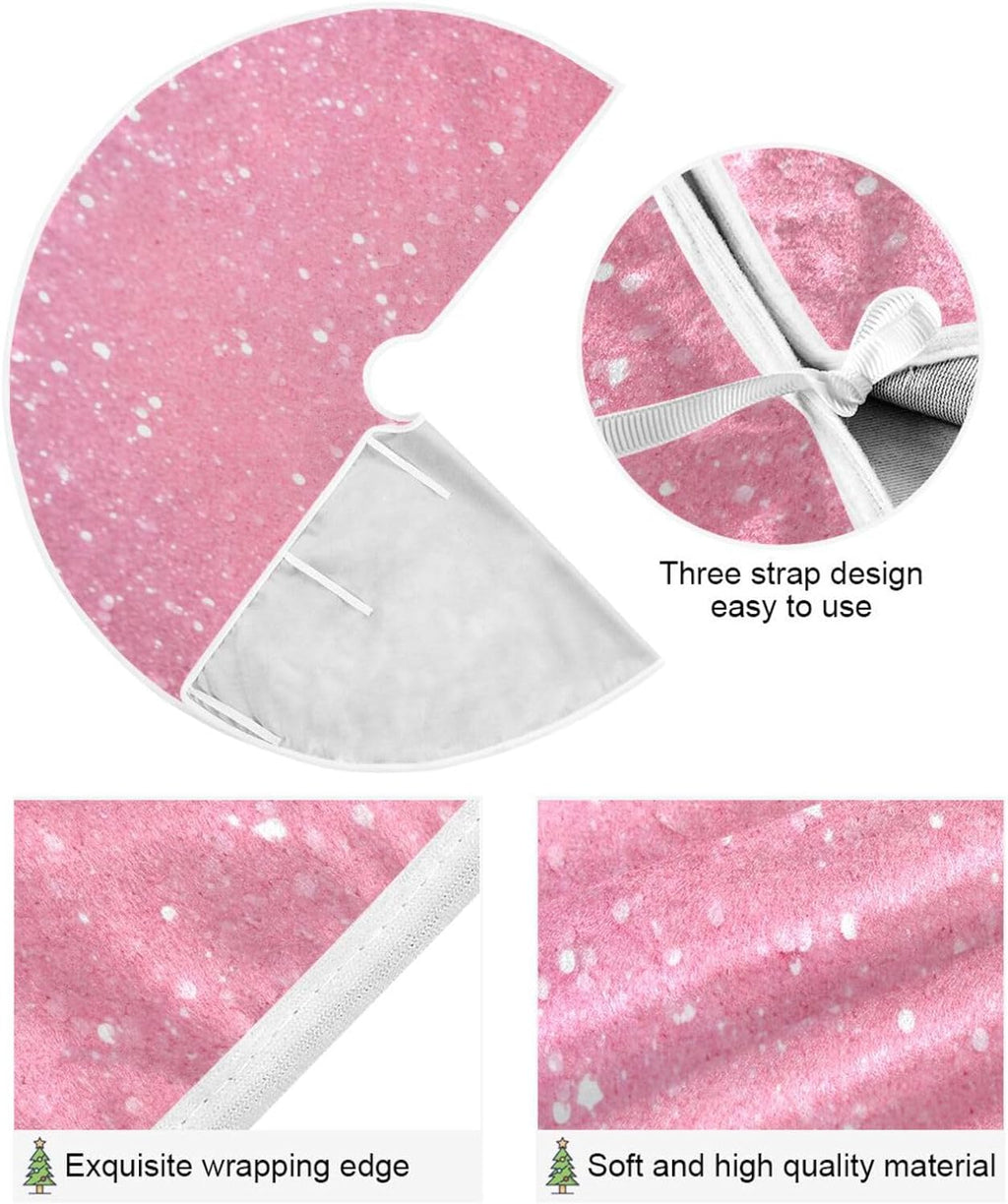 Glitter Blush Pink 47.2" Suede Christmas Tree Skirt H51662