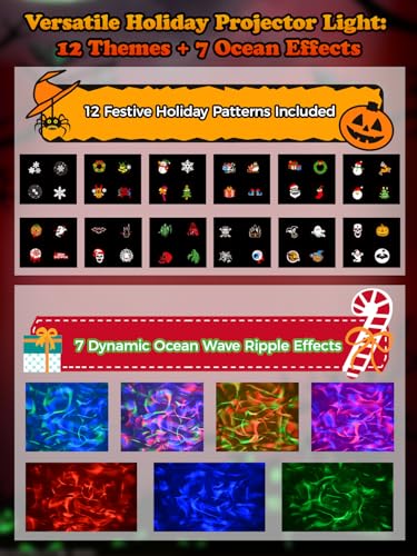 Projector Lights with 12 Patterns & 7 Colors V524