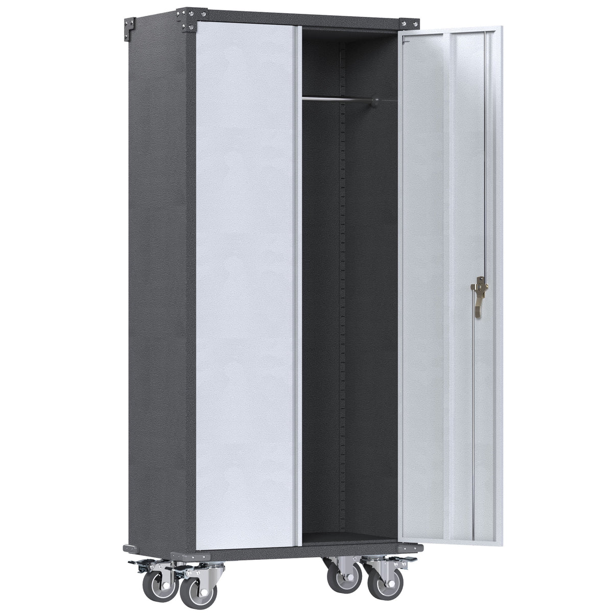 Metal Rolling Storage Cabinet with Hanging Rod H677266