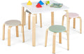 Kids Wooden Table and Stool Set, 5-Piece T8001