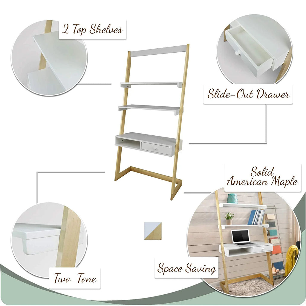 Freestanding Ladder Desk with Drawer I662