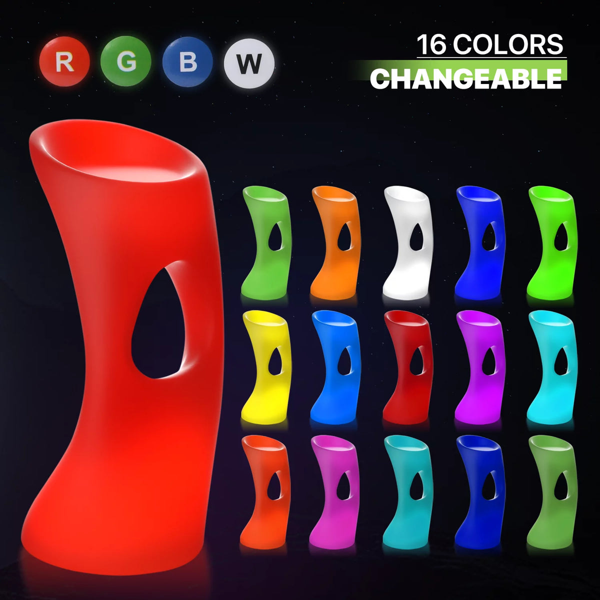 LED Light Up Barstool with Footrest W138