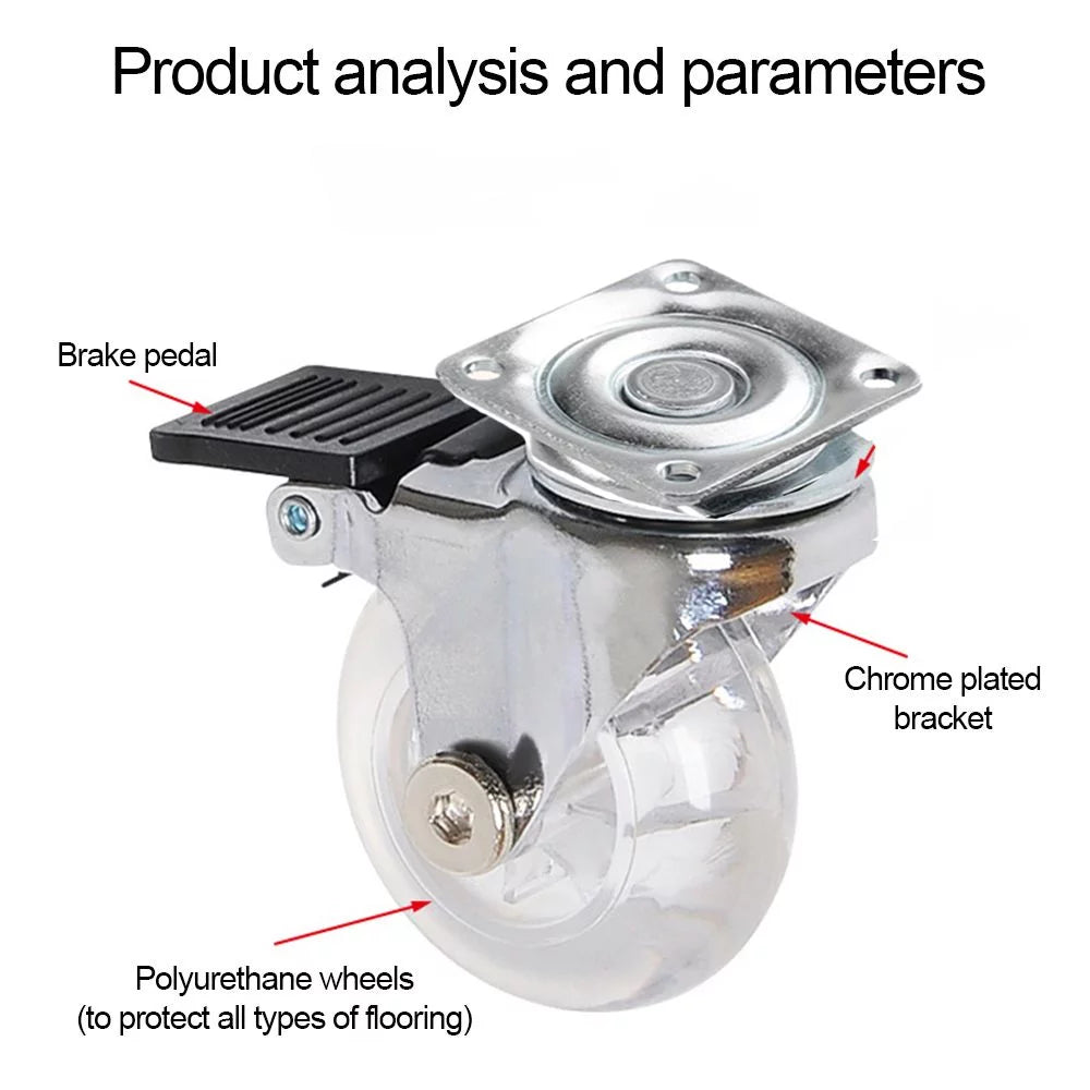 3 Inches Transparent Swivel Caster Wheels Q459