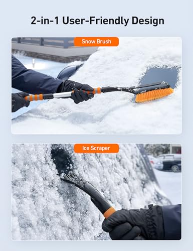 27" Snow Brush and Ice Scrapers with Foam Grip W92257