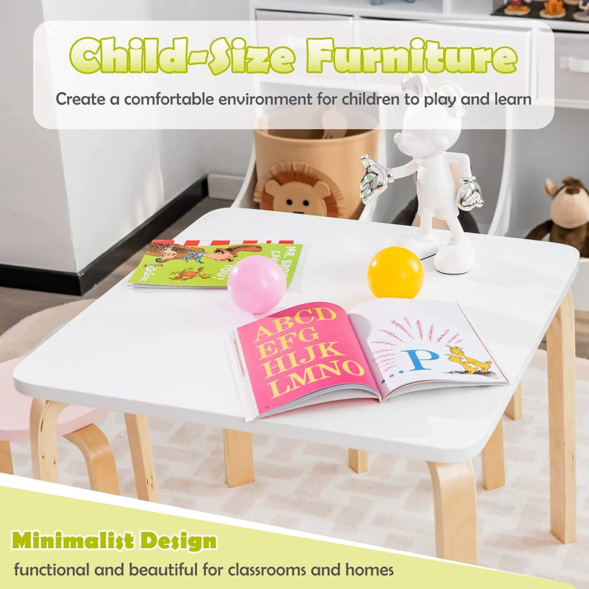Kids Wooden Table and Stool Set, 5-Piece T8001