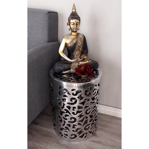 13" x 18" Silver Aluminum Accent Table P2467