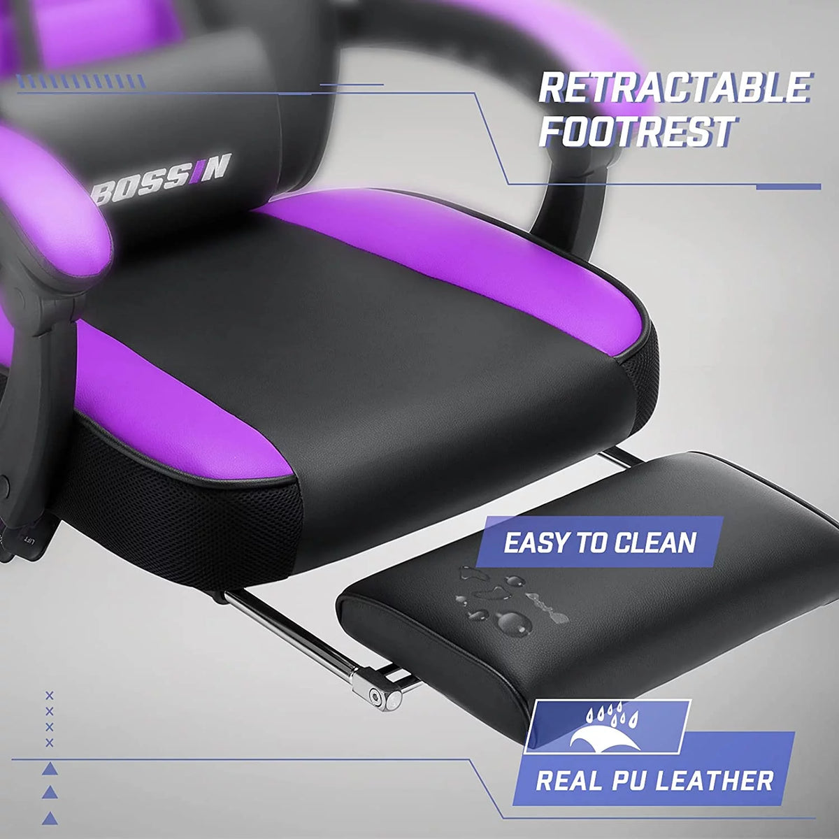 Gaming Chair with Footrest and Massage B39364