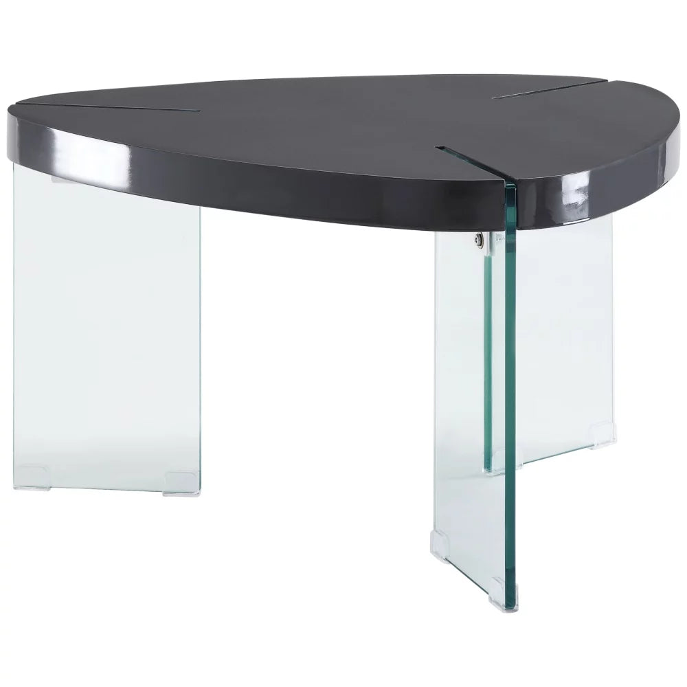 Gray High Gloss Clear Glass Coffee Table N28580