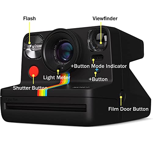 Black Instant Camera with Lens Filter Kit & Pouch E523