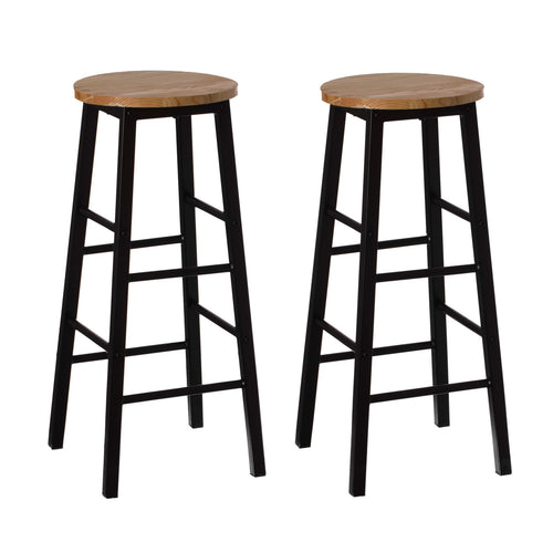 28" High Wooden Round Bar Stool with Footrest S1112