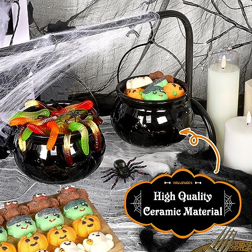 3 Ceramic Witches Cauldron Serving Bowls Set N807