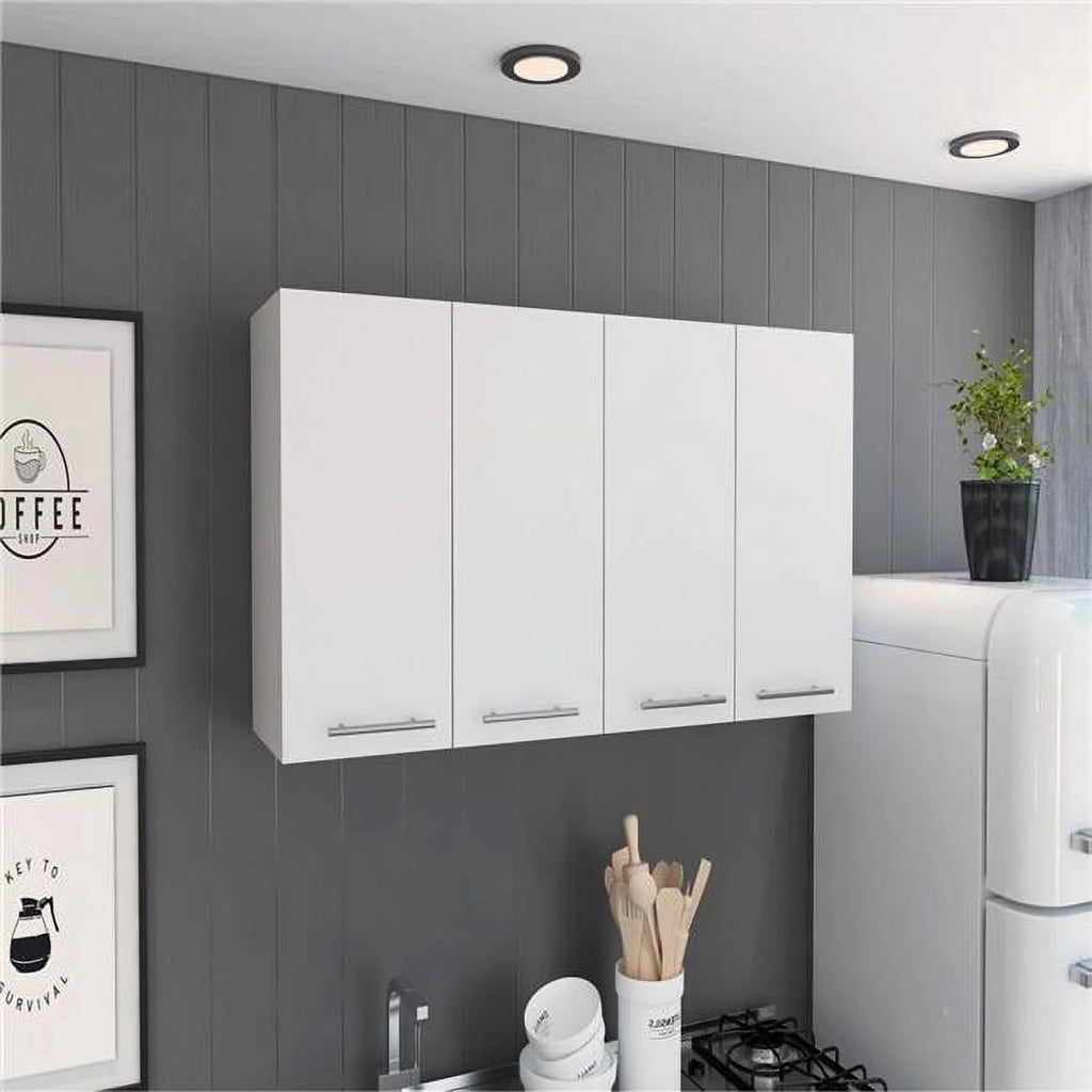 White 120 in. Wall Cabinet B142