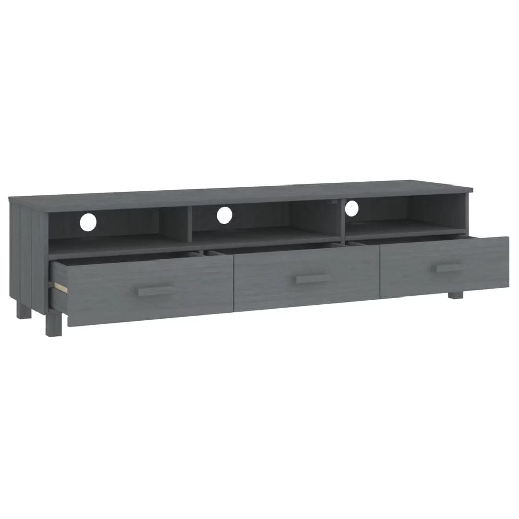 Dark Gray Solid Wood Pine TV Stand G965814