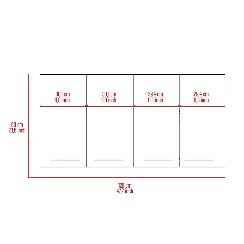White 120 in. Wall Cabinet B142