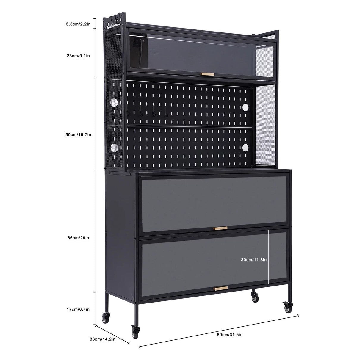 5 Tier 3 Door Metal Storage Cabinet with Wheels V564637