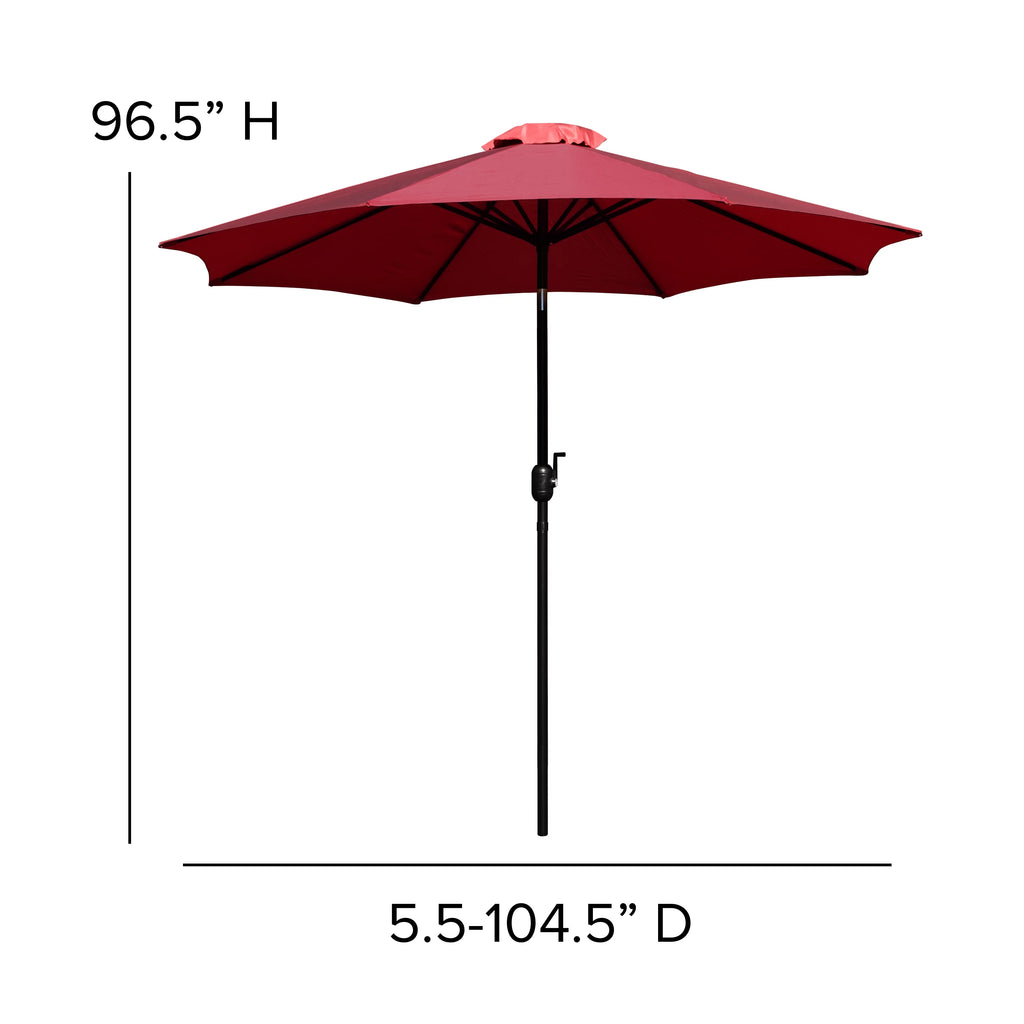5-Piece Steel Aluminum Teak Patio Table and Chair Set B360720
