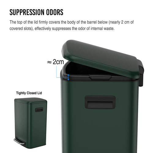 13 Gallon 50L Stainless Steel Trash Can with Lid G1555