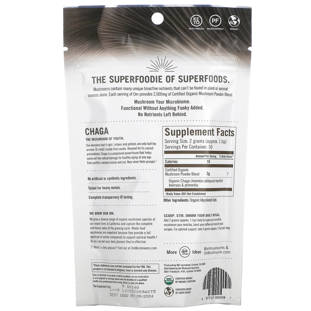 Organic Chaga Mushroom Powder 3.57 oz Z53458