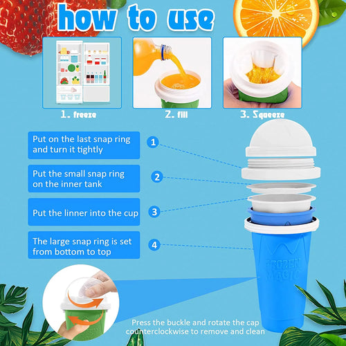 2 Pack Slushy Cup Silica Double Layer Squeeze Cup D4801