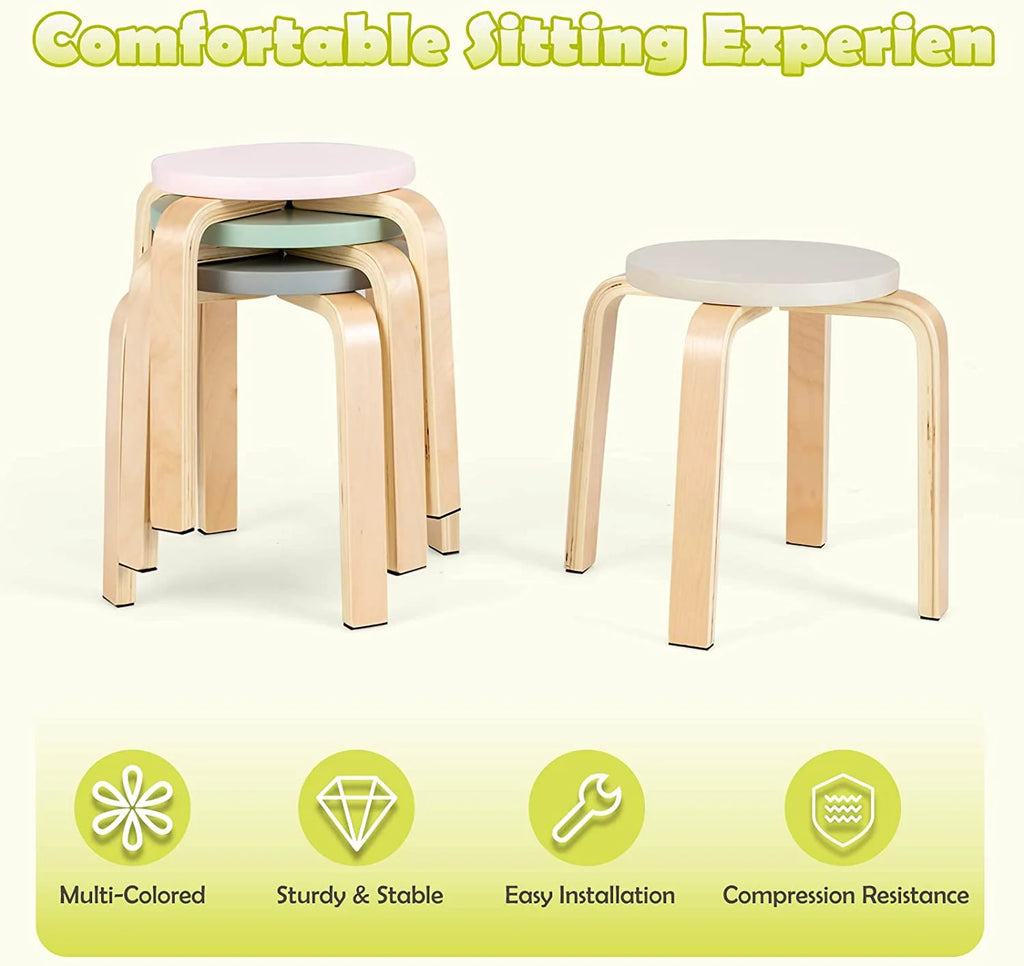 Kids Wooden Table and Stool Set, 5-Piece T8001