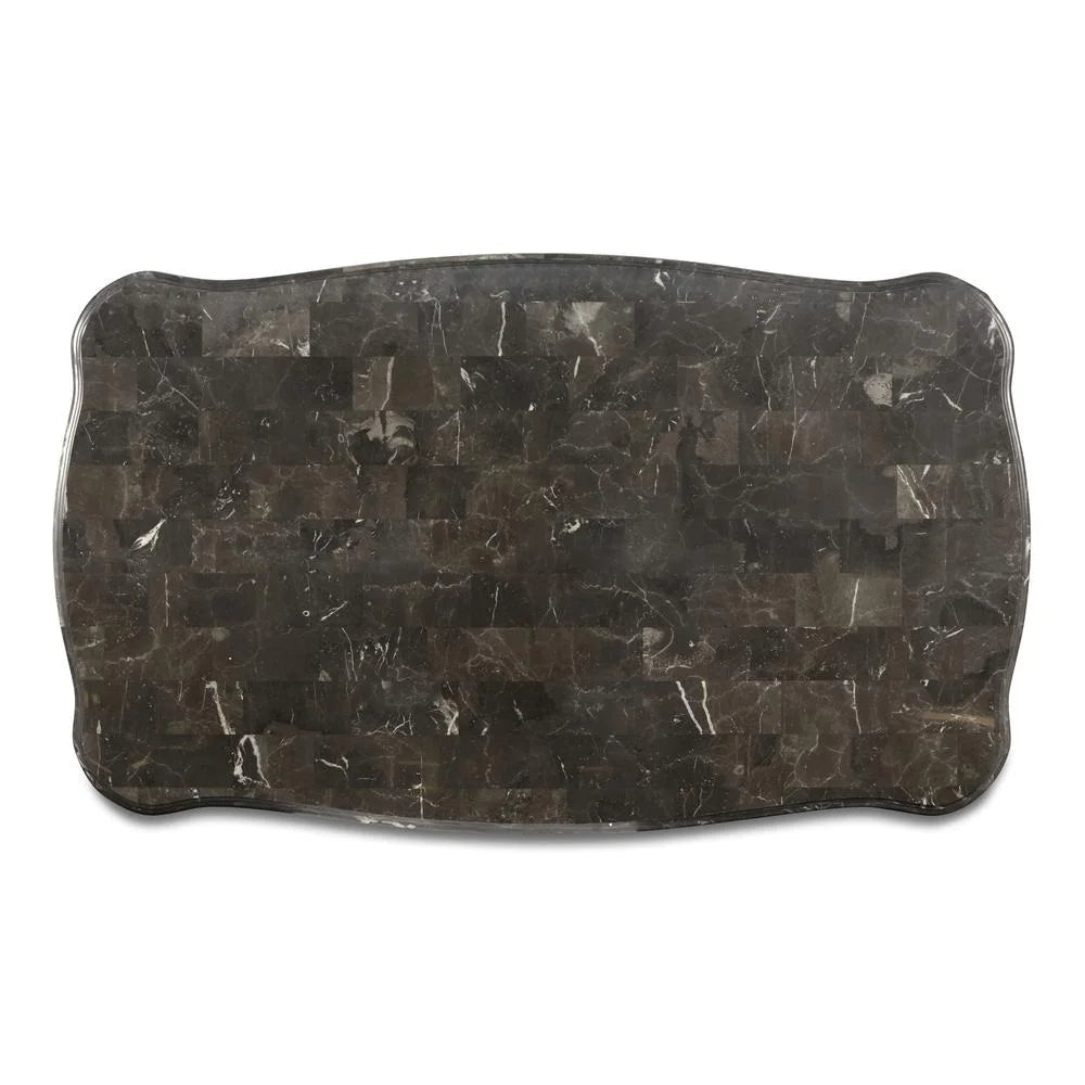 Solid Wood and Marble Cocktail Table in Brown I881689