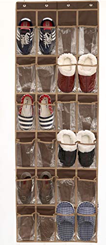 24 Pockets Crystal Clear Over The Door Hanging Shoe Organizer L644961