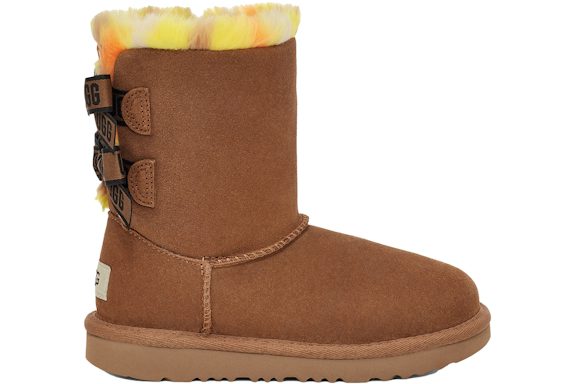 UGG Bailey Bow Plaid Punk Boot - Chestnut (Kids)