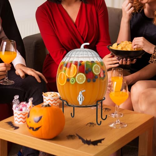 1.3 Gallon Glass Beverage Dispenser with Stand and Spigot N8650