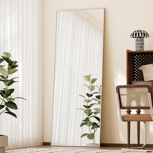56"x21" Black Full Length Mirror with Stand J763706