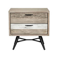 2 Drawer Acacia Wood Nightstand B88856