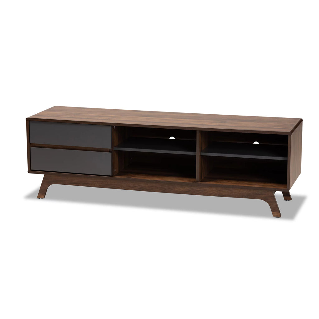 Grey Walnut 2-Drawer Wood TV Stand V627273