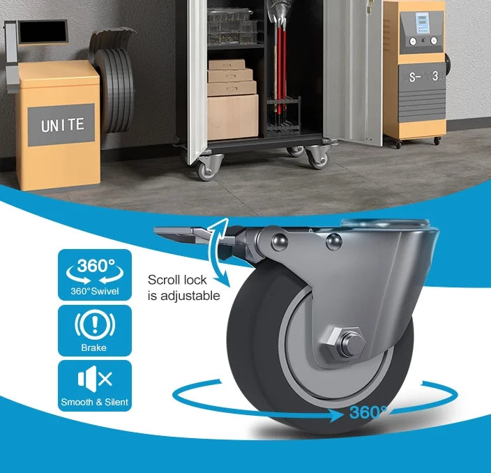 Metal Rolling Storage Cabinet with Hanging Rod H677266