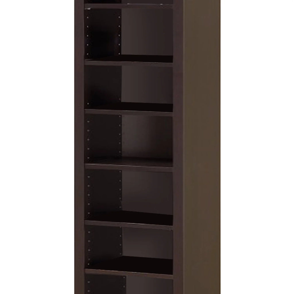 Modern MDF and Wood Bookcase with 9 Shelves in Dark Brown M8592