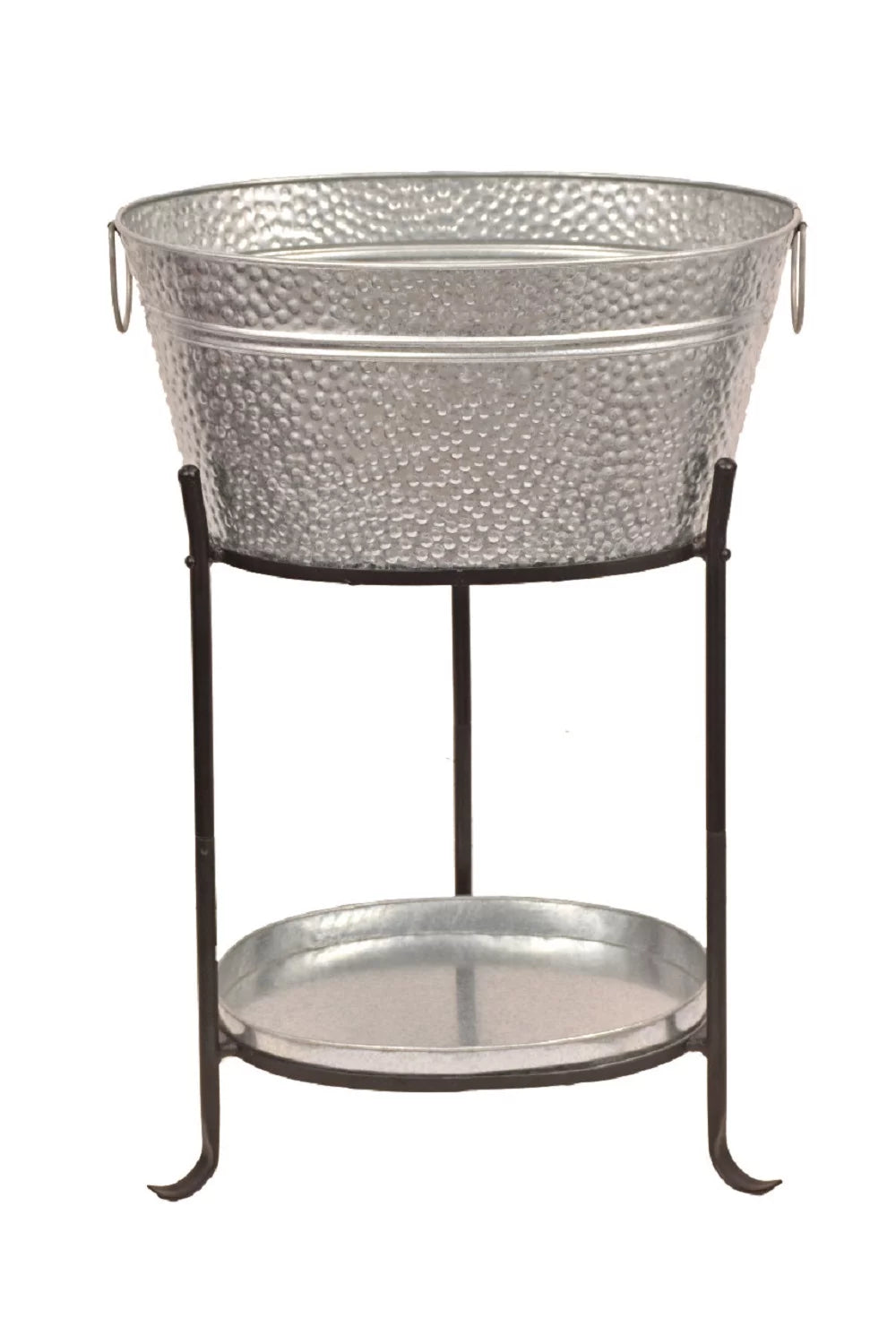 Galvanized Steel Beverage Tub with Tray and Stand H724