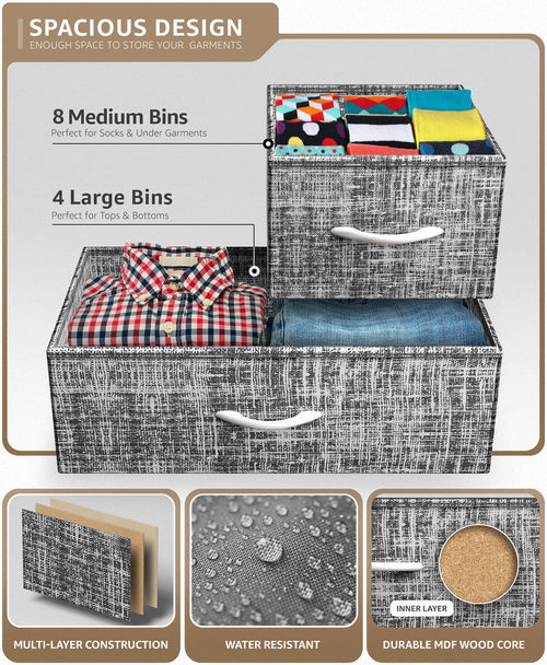 12 Drawer Gray White Dresser L9142