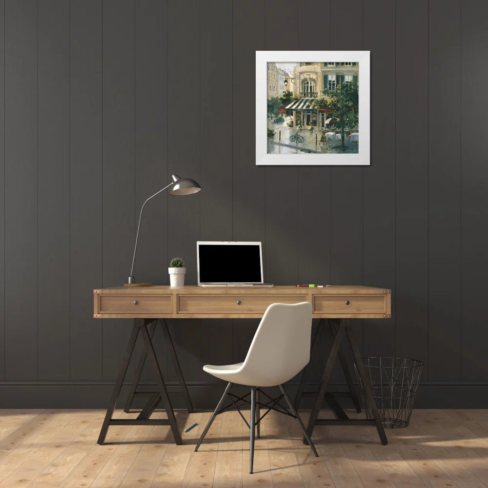 White Modern Wood Framed Art Print Q717609