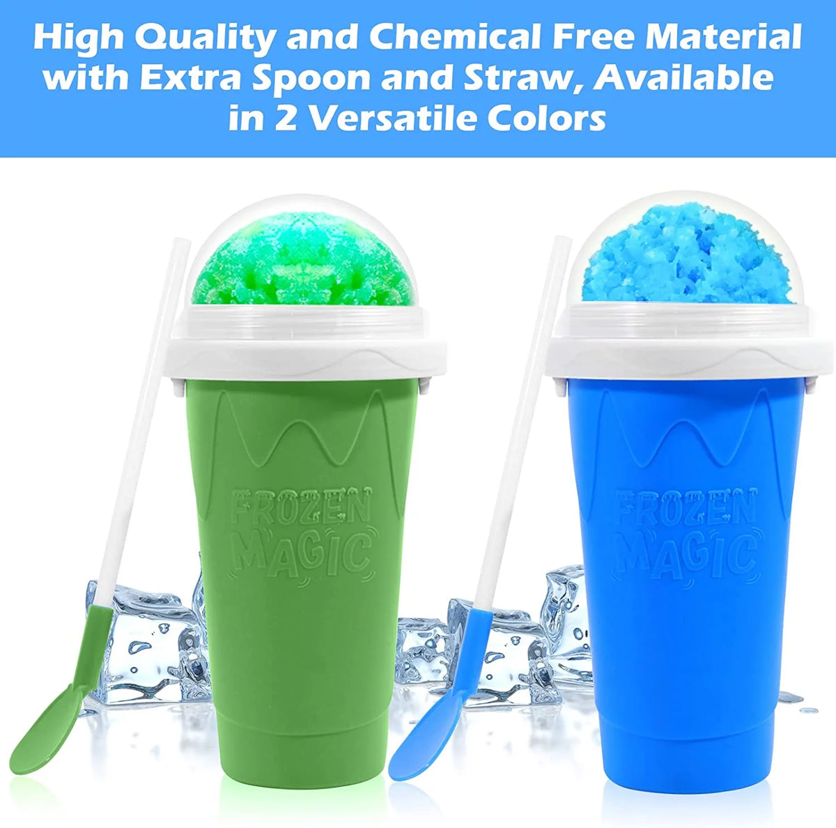 2 Pack Slushy Cup Silica Double Layer Squeeze Cup D4801