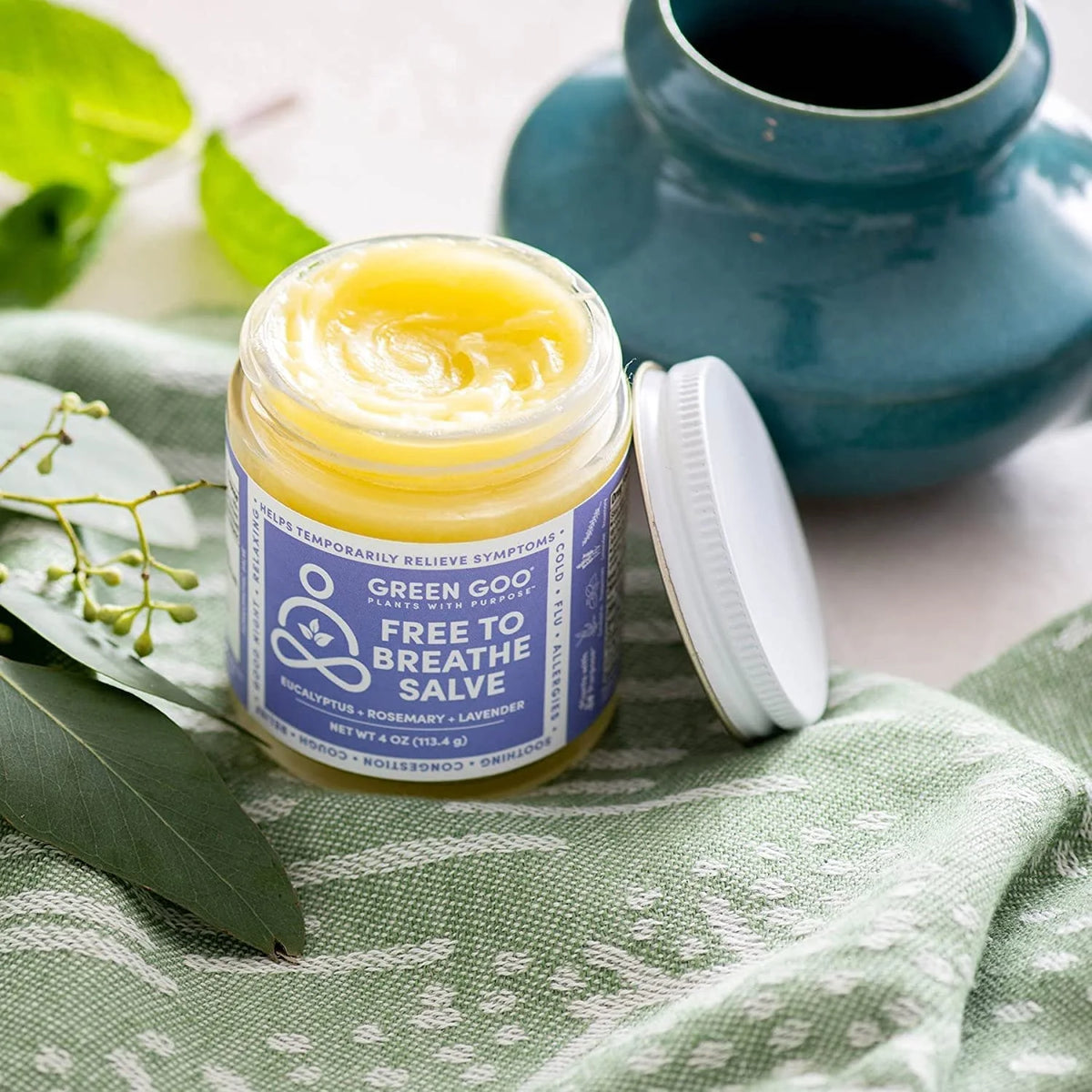 Green Goo Free to Breathe Sinus Congestion Salve with Eucalyptus 4 oz B8572