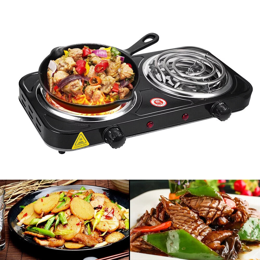 Electric Double Burner Portable Camping Stove M94241