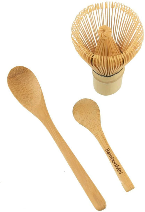 2x Bamboo Chasen Green Tea Whisk + Small Scoop + Tea Spoon H869629