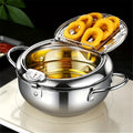Stainless Steel Deep Fryer with Temperature Control and Lid B591