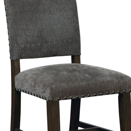 21 Inch Gray Vegan Faux Leather Dining Chair Set of 2 S26823