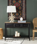Black Oak 3 Drawer Console Table C997