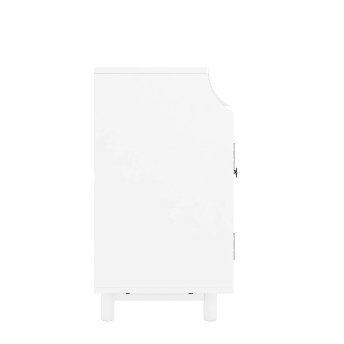 White Nightstand with Storage Shelves and Charging Station Y85752