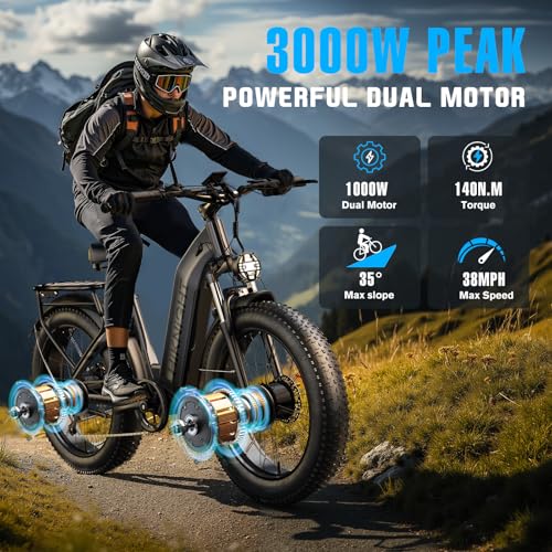 1600W 52V 20AH Fat Tire Electric Bike T587