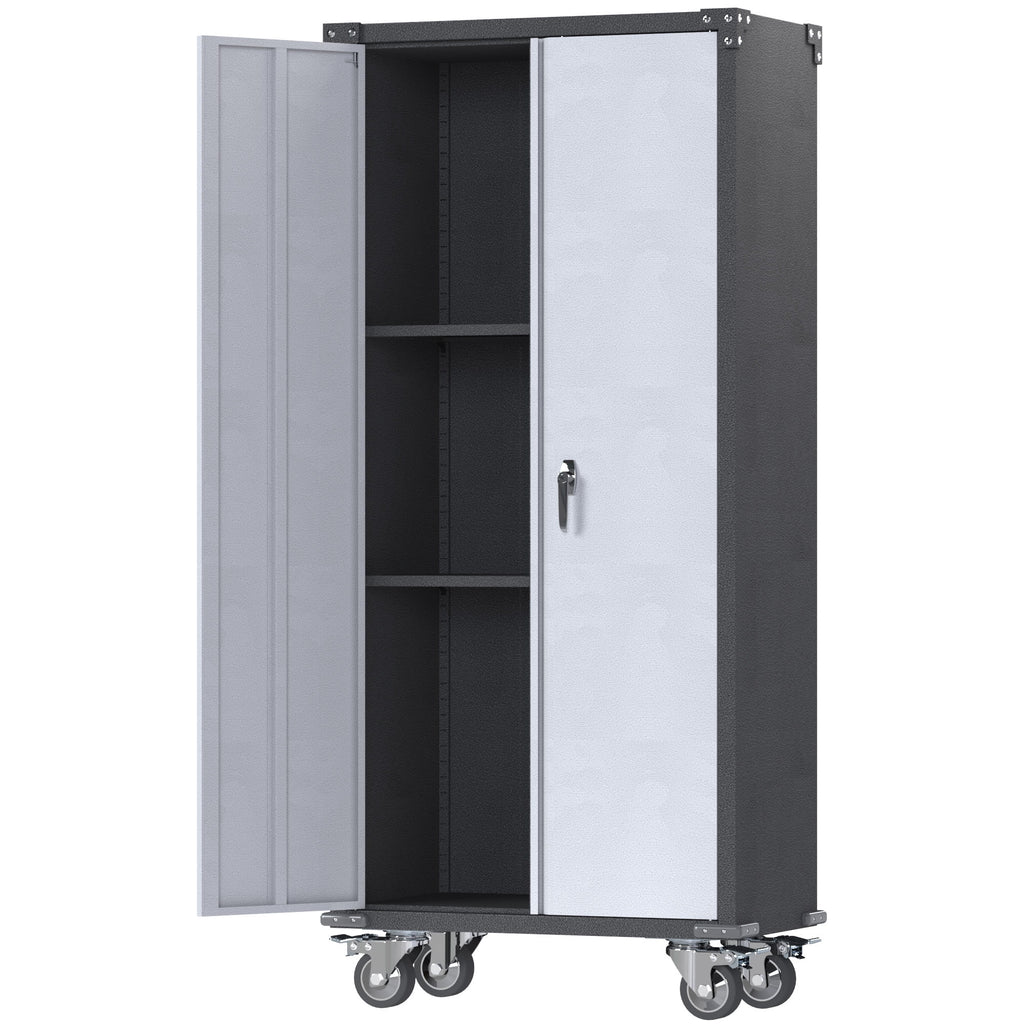 Metal Rolling Storage Cabinet with Hanging Rod H677266
