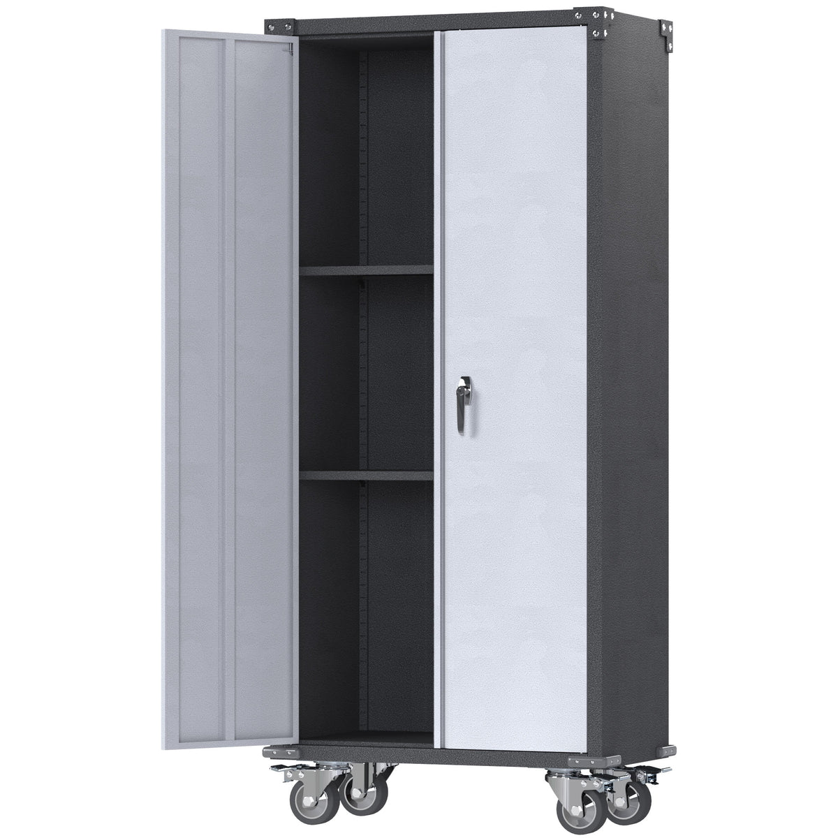 Metal Rolling Storage Cabinet with Hanging Rod H677266